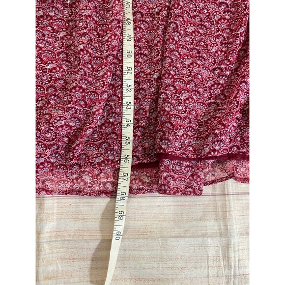 Loft Plus Women's Red Floral Flouce Tie Back Maxi Dress - 22 - Picture 8 of 16